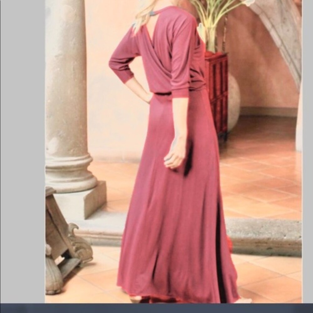 Soft Surroundings Sloane Open Back Maxi Dress in Salmon Pink MP NWOT